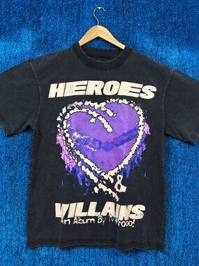 Metro Boomin Heroes & Villains Album Purple Heart Rap Tee M